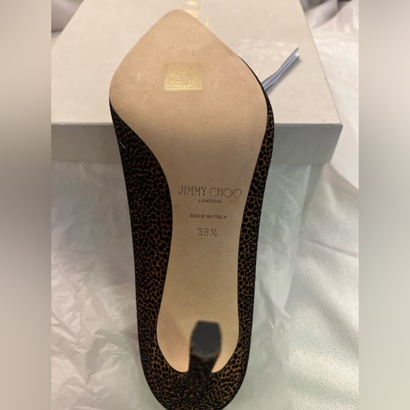 JIMMY CHOO NEW Retails $725 Tony Pump NEW IN BOX Animal Stiletto Suede Sz 38.5 - Picture 12 of 14